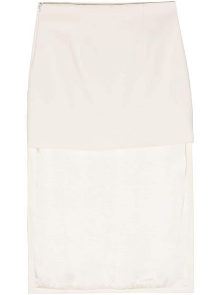 Krepinis asimetriškas sijonas Sportmax balta