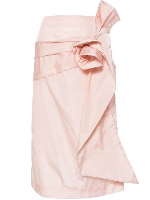 Suknja pencil s cvjetnim printom s draperijom Simone Rocha ružičasta
