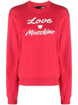 Sweatshirt aus baumwoll mit print mit rundem ausschnitt Love Moschino pink