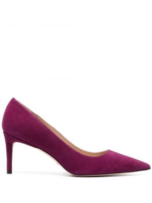 Pantofi cu toc din piele de căprioară Stuart Weitzman violet