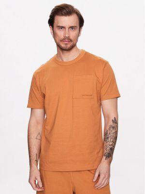 Laza szabású póló New Balance narancsszínű