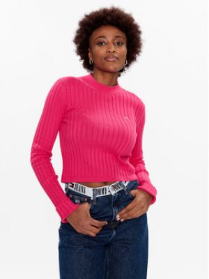 Pull slim Tommy Jeans rose