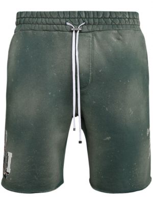 Shorts de sport à imprimé et imprimé rayures tigre Amiri vert