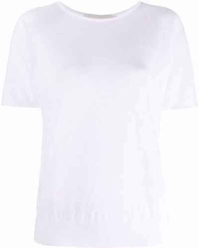 Top de punto de cuello redondo Stephan Schneider blanco