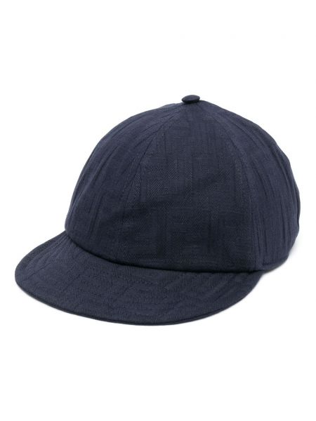 Памучна шапка с козирки Fendi синьо