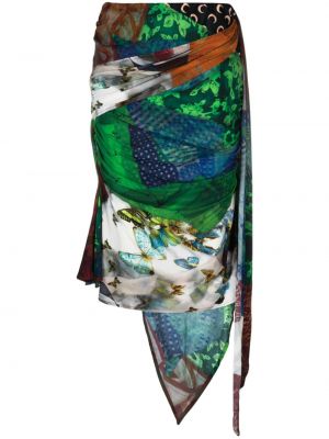 Drapovaný asymetrická sukňa s potlačou Marine Serre