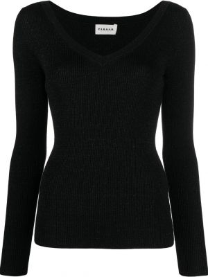 Пуловер с v-образно деколте P.a.r.o.s.h. черно