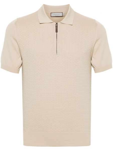 Poloshirt mit reißverschluss aus baumwoll Canali beige