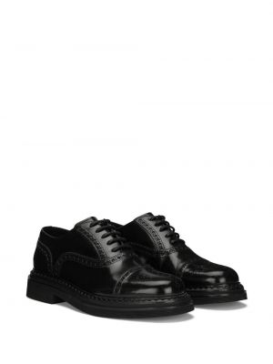 Dabīgās ādas derbija stila kurpes Dolce & Gabbana melns