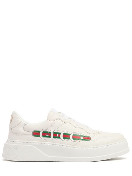 Tyk imiteret læder læder sneakers Gucci hvid