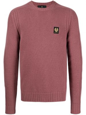 Пуловер с кръгло деколте Belstaff розово