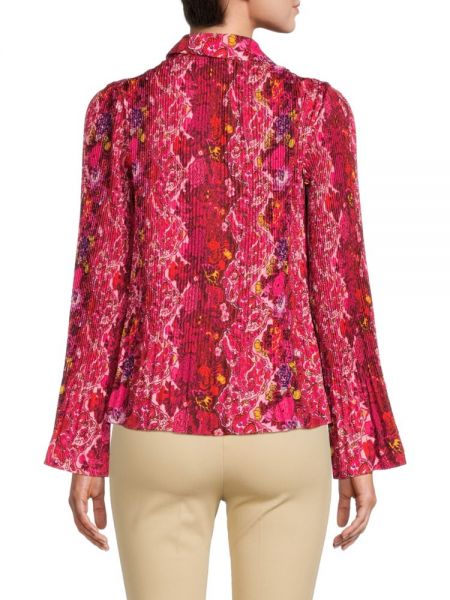 Плиссированная блузка в цветочек с принтом Derek Lam 10 Crosby красная