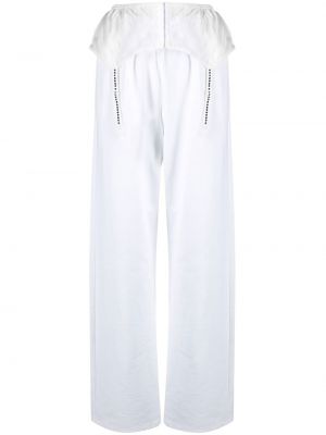 Ravne hlače s kristali Seen Users bela