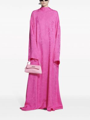 Jacquard geblümtes abendkleid Balenciaga pink