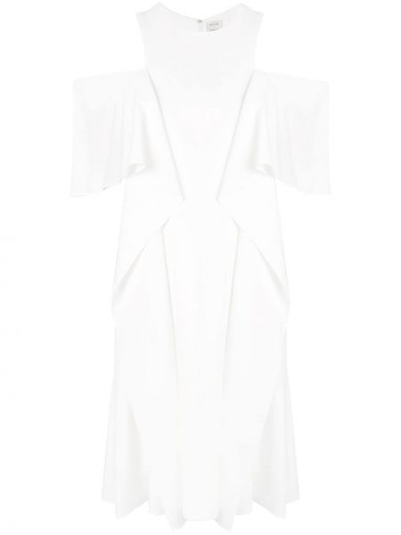 Платье с оборками с открытыми плечами Maison Rabih Kayrouz, белое