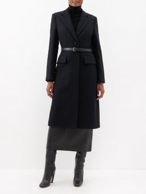 Черное шерстяное пальто Burberry