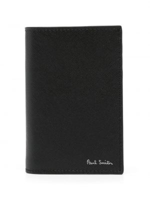 Usnjena denarnica s črtami Paul Smith črna