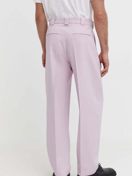 Jednobarevné kalhoty Won Hundred růžové
