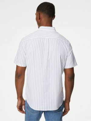 Pruhovaná košile s krátkými rukávy Marks & Spencer bílá