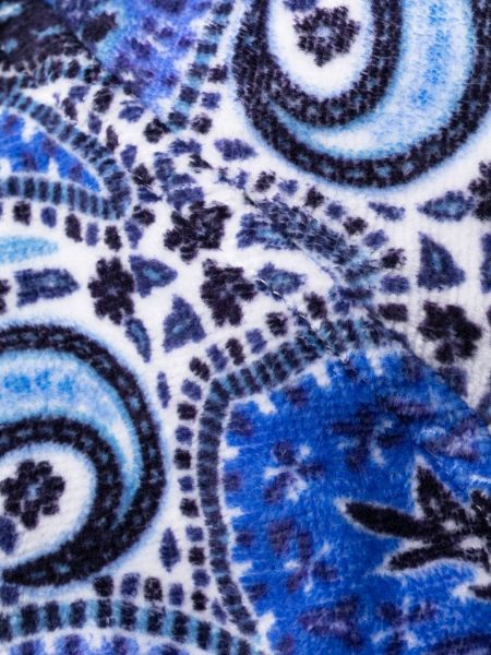 Szlafrok bawełniany z nadrukiem z wzorem paisley Etro Home niebieski