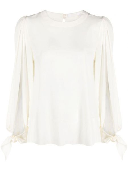 Копринена блуза Chloé бяло