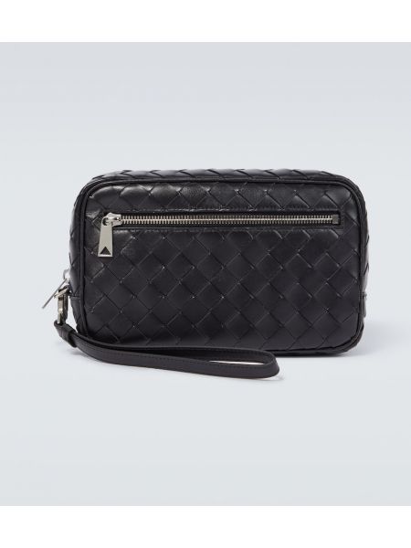 Mini borsa di pelle Bottega Veneta nero