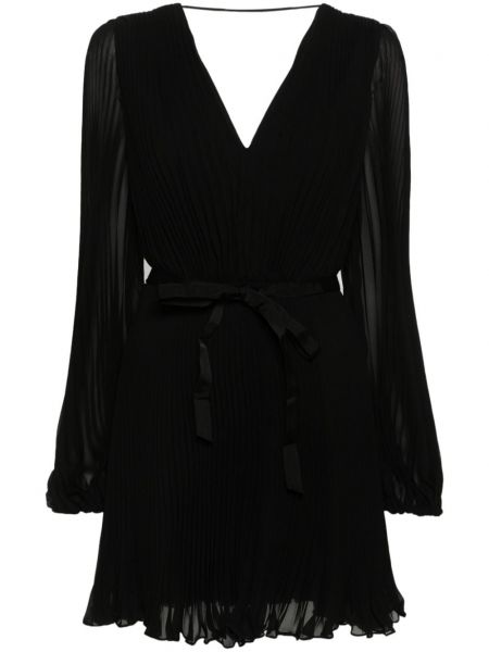 Sukienka mini z otwartymi plecami plisowana Max Mara czarna