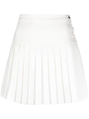 Plisované mini sukně s výšivkou Lacoste bílé