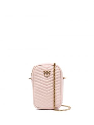 Crossbody väska i läder Pinko rosa