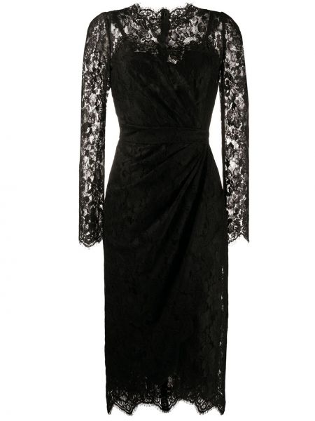 Robe de soirée ajusté en dentelle Dolce & Gabbana noir