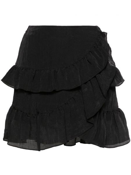 Φούστα mini με βολάν Maje μαύρο