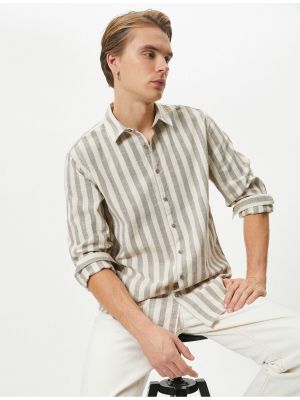 Bavlnená košeľa na gombíky s dlhými rukávmi Koton