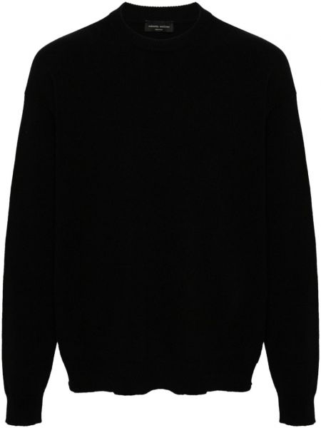 Merino uld kort sweater Roberto Collina sort