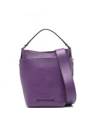 Usnjena nakupovalna torba Fabiana Filippi vijolična