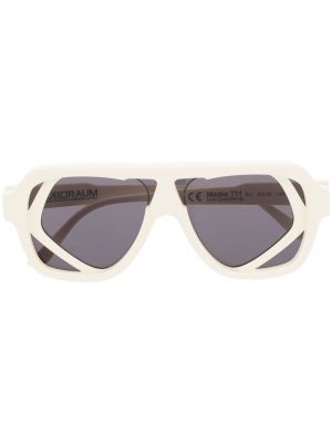 Oversize слънчеви очила Kuboraum бяло