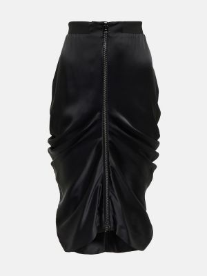 Saténové midi sukně Tom Ford černé
