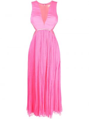 Копринена коктейлна рокля Nissa розово
