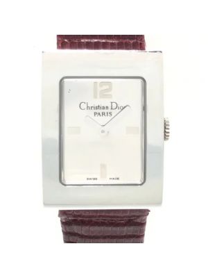 Zegarek ze stali chirurgicznej Dior Vintage czerwony