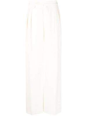 Pantaloni cu croială lejeră plisate Lauren Ralph Lauren alb