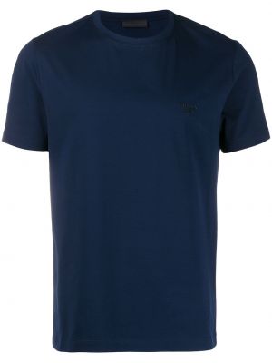 Camiseta con bordado Prada azul