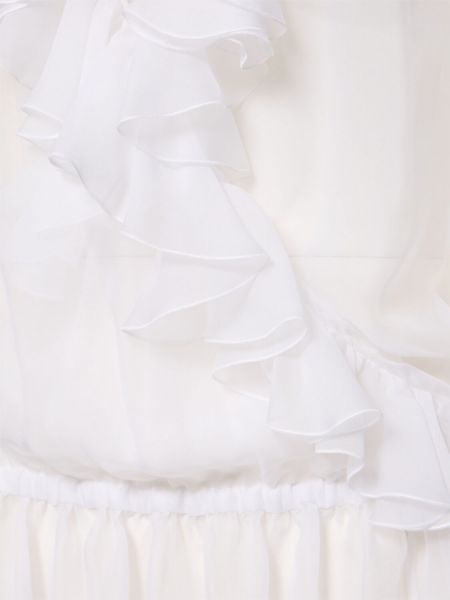 Camicia di seta con volant Dolce & Gabbana bianco