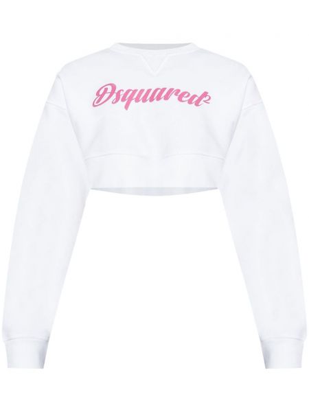 Langes sweatshirt mit print Dsquared2 weiß