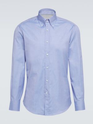 Camicia di cotone Brunello Cucinelli blu