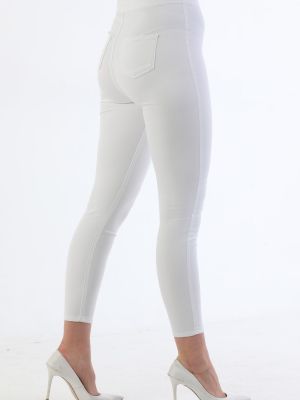 Панталон с висока талия Bi̇keli̇fe бяло