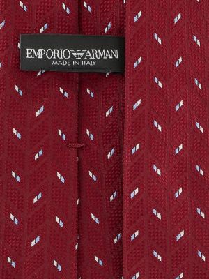 Cravate en soie en jacquard Emporio Armani rouge
