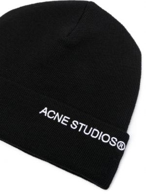 Haftowana czapka Acne Studios czarna