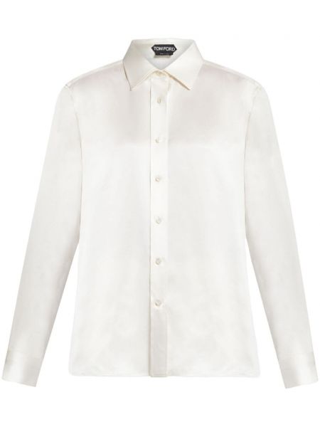 Копринена риза Tom Ford бяло