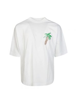 Chemise en coton à imprimé Palm Angels blanc