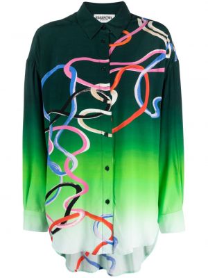 Košeľa s potlačou s prechodom farieb s abstraktným vzorom Essentiel Antwerp zelená
