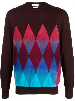 Pull en tricot à imprimé à motif géométrique Ballantyne marron
